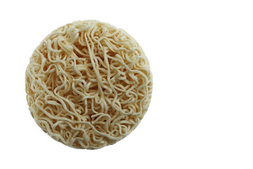 Instant noodles on white background 