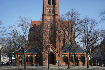 Berlin, Germany_25, February 2019_Winter View of Savior's Church(Heilandskirche).
