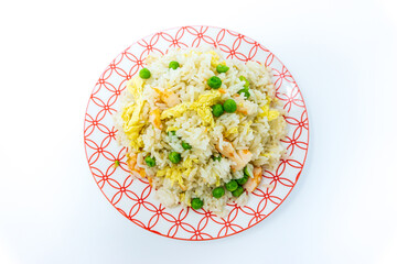 Cantonese fried basmati rice with ham and eggs