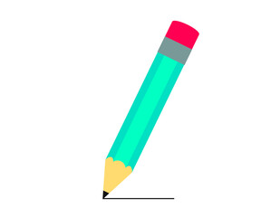 A simple pencil on a white background. Symbol. Vector illustration.