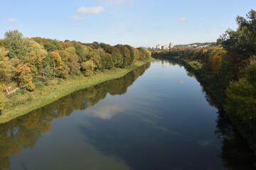 Fototapeta na wymiar Neris river at autumn