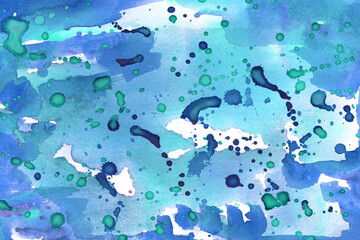 Fototapeta na wymiar Space blue watercolor splash background