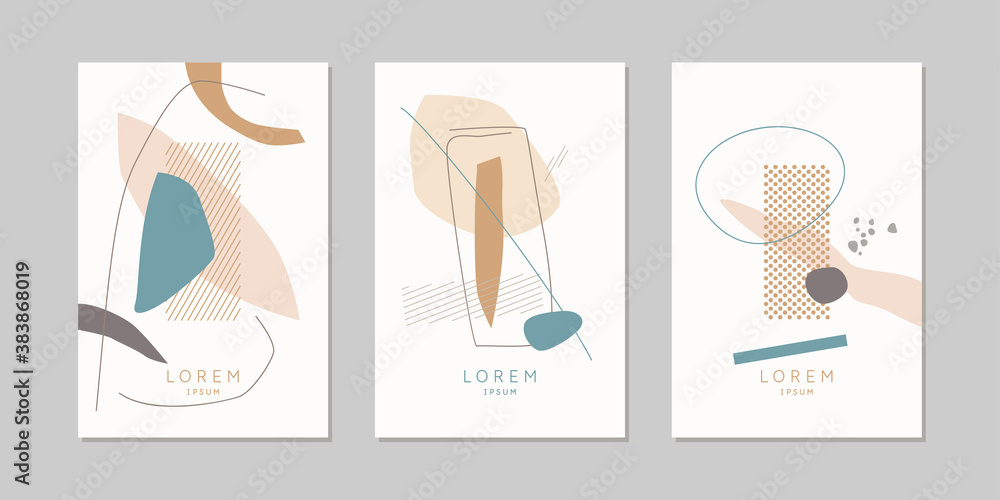 Poster a set of posters. a composition with abstract elements in a popular style. background for your desig