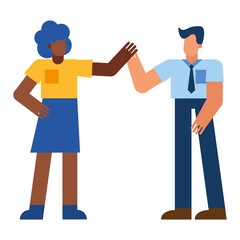 Couple of black woman and man holding hands vector design