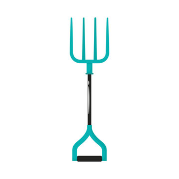 rake gardening tool flat style icon