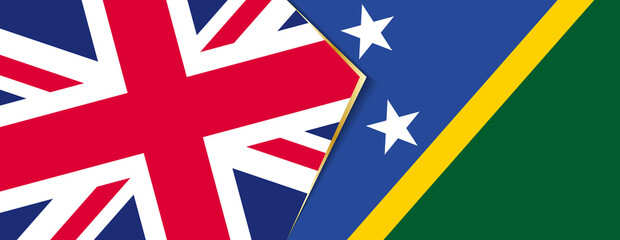 United Kingdom and Solomon Islands flags, two vector flags.
