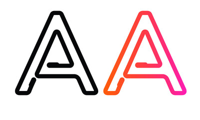 alphabet letter A, initial letter logo A, vector 