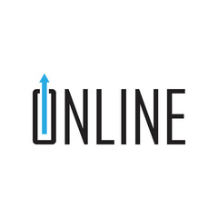 ONLINE network logo design vector