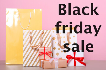 Black Friday concept. Sale, discounts, shopping, shopaholism