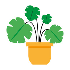plant inside pot vector design
