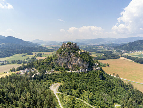 Drone Shot of the Castle Hochosterwitz in Carinthia, Austria