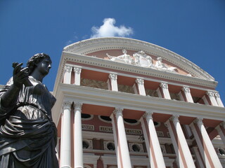 The Amazon Theater Manaus, built in 1896, during the time of the rubber barons. Amazon, Brazil