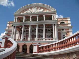 The Amazon Theater Manaus, built in 1896, during the time of the rubber barons. Amazon, Brazil