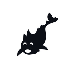 Fish children's logo icon sign symbol sea animal emblem element Hand drawn Abstract cartoon funny cute design style Fashion print clothes greeting invitation card banner game poster flyer cover