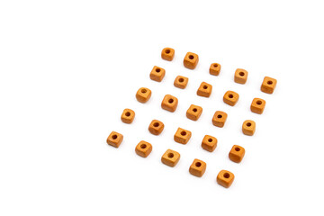 Ceramic bead made of baked clay square shape