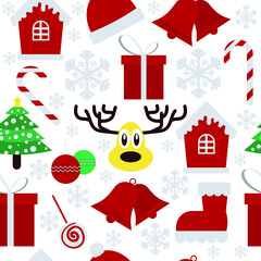 Christmas Seamless Background Pattern Icons