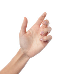Female hand gesturing a hold