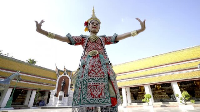 Traditional Thai female Dancers. Bangkok, Thailand.