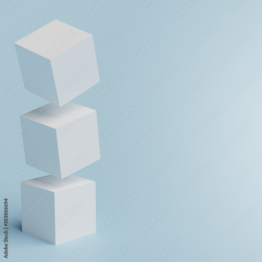 Poster abstract light background with concept cubes and blank space