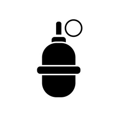 Black Grenade icon vector, filled flat sign, solid pictogram isolated on white. Frag symbol