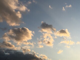 空と雲と太陽の景色