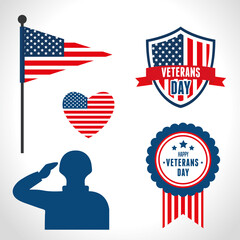 symbols of veterans war in states united vector illustration design