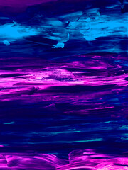 Neon blue and pink creative painting, abstract hand painted background, marble texture