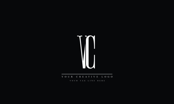 VC, CV, V, C Letter Logo Design with Creative Modern Trendy Typography