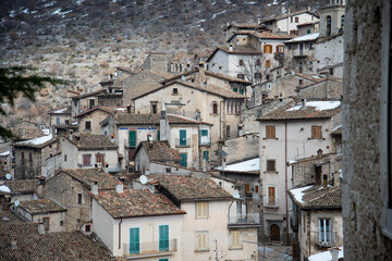 The view of the old Scanno village in Abruzzo, Italy