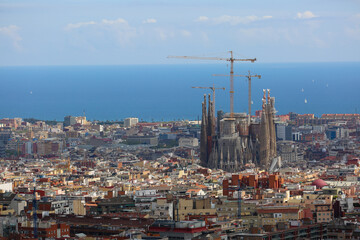 Fototapeta premium Aerial view of beautiful Barcelona city in Spain.