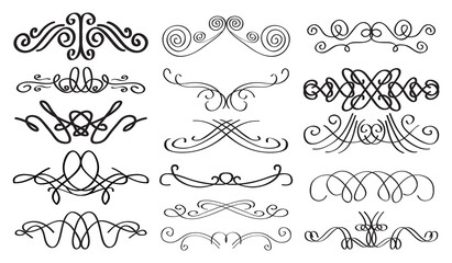 Set of decorative elements for the design.