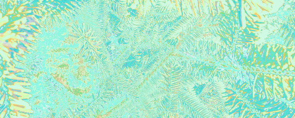 Orange Plant Graffiti. Ice Leaf Texture. Green Elegance Banner. Pastel Luxury Decoration. Blue Textured Design. Bright Exotic Template. Azure Abstract Texture.