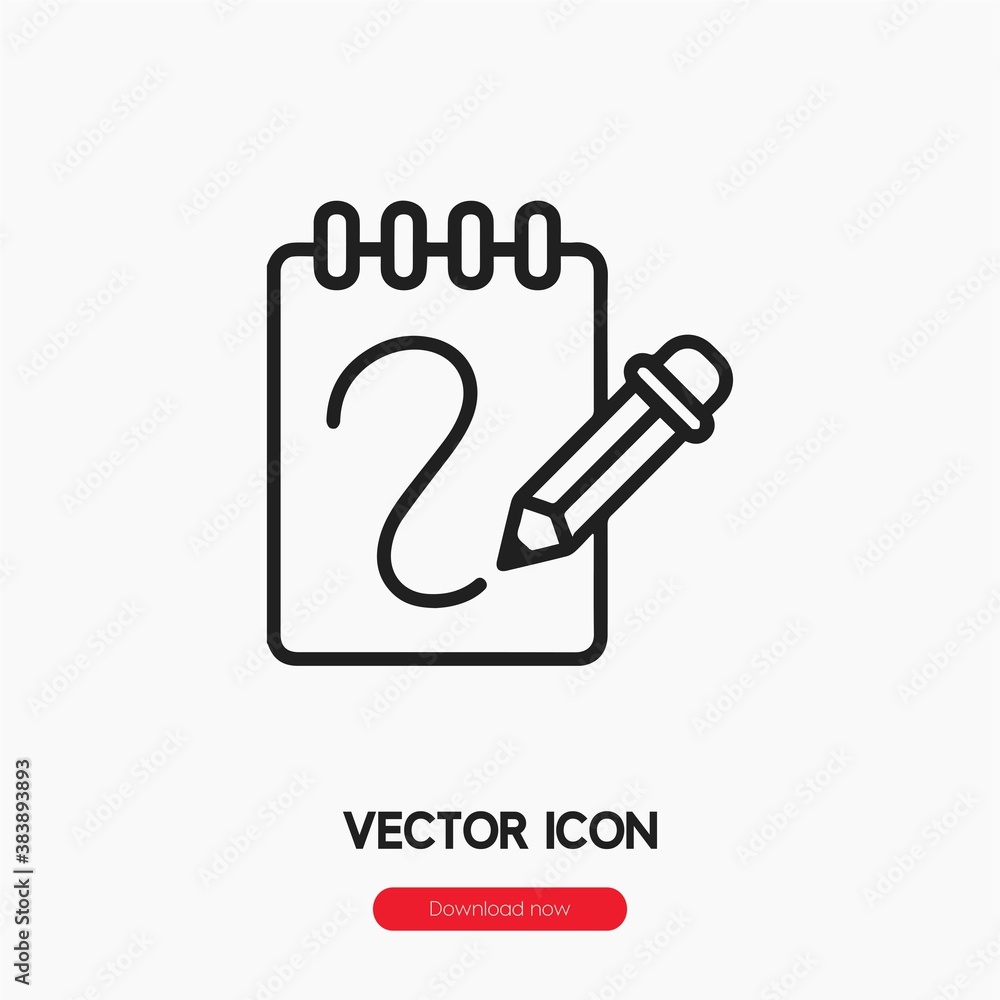 Poster sketchbook icon vector. linear style sign for mobile concept and web design. sketchbook symbol illus