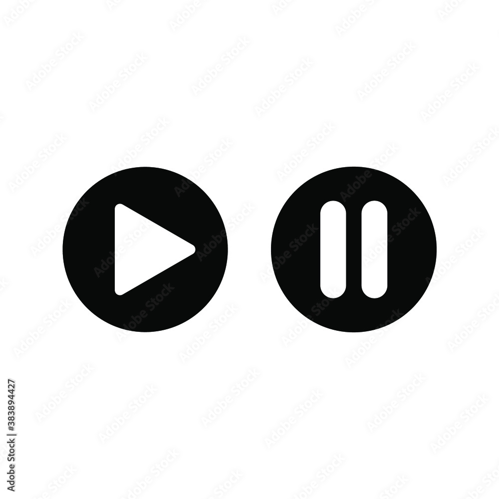 Poster play and pause button vector icon. video play button symbol vector illustration color editable. eps 