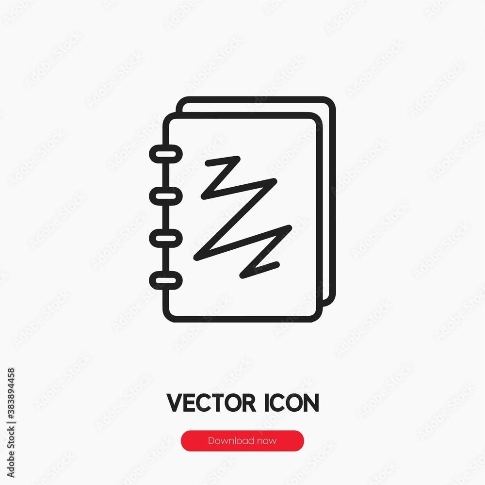 Poster sketchbook icon vector. linear style sign for mobile concept and web design. sketchbook symbol illus