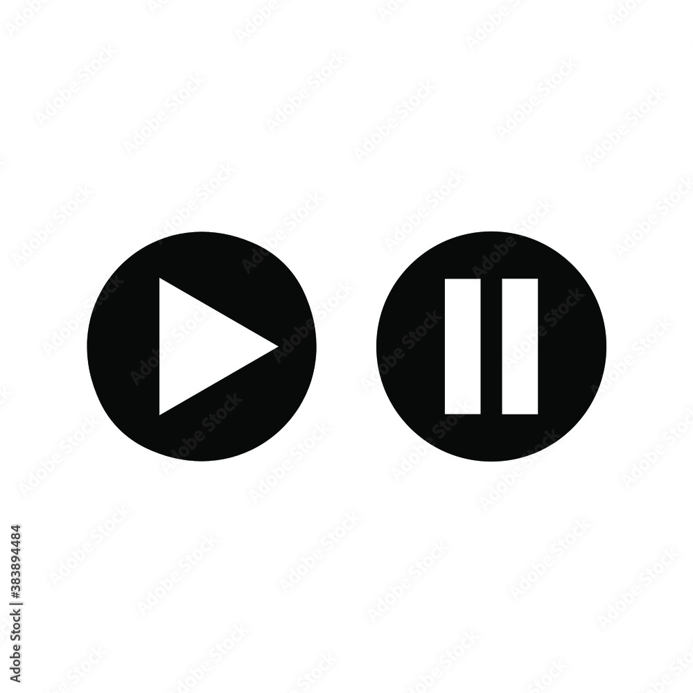 Aufkleber play and pause button vector icon. video play button symbol vector illustration color editable. eps 
