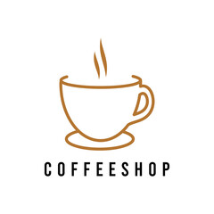 coffee cafe logo icon vector template with gradient color collection.