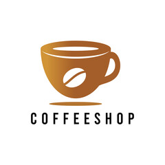 coffee cafe logo icon vector template with gradient color collection.
