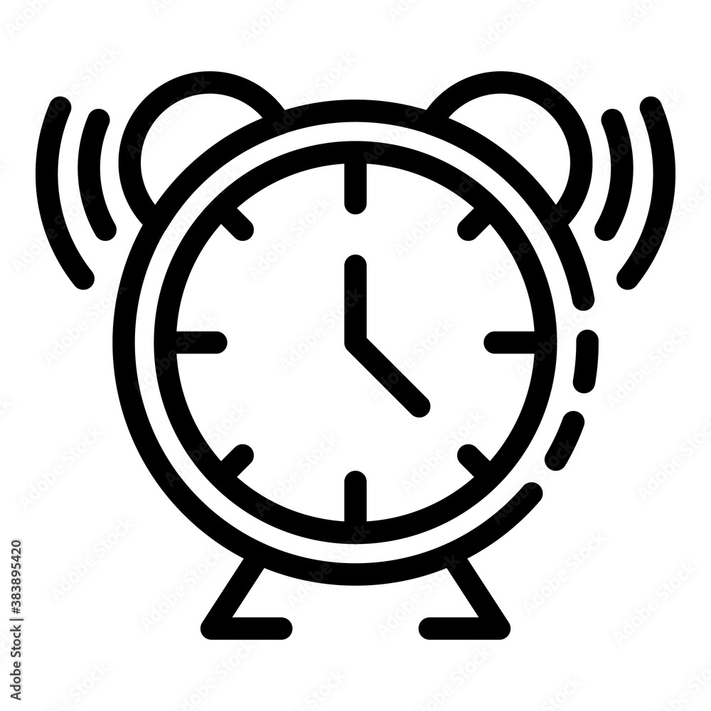 Poster ringing alarm clock icon. outline ringing alarm clock vector icon for web design isolated on white b