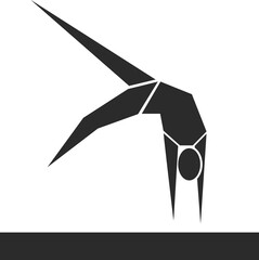 Woman gymnast performing exercises. Sportsman isolated on white background. Vector illustration.