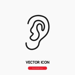 Obraz premium ear icon vector sign symbol