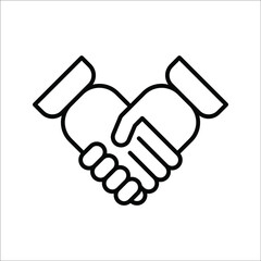 Handshake icon - Two hands together. Heart symbol vector illustration. editable icon