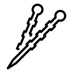 Ornamental toothpick icon. Outline ornamental toothpick vector icon for web design isolated on white background