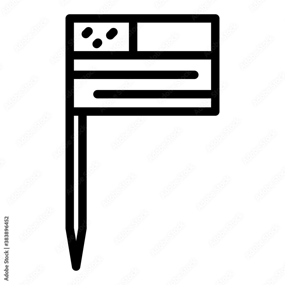 Poster paper flag toothpick icon. outline paper flag toothpick vector icon for web design isolated on white