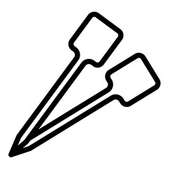 Shovel toothpick icon. Outline shovel toothpick vector icon for web design isolated on white background