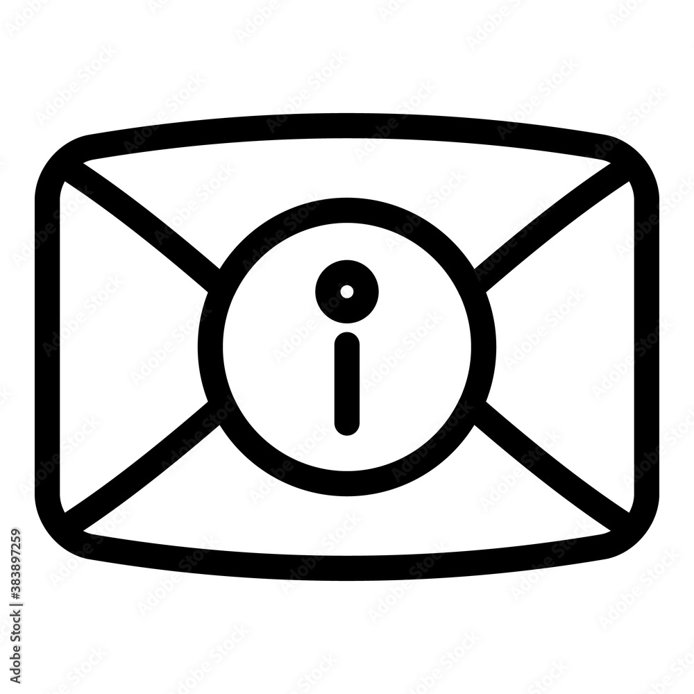 Poster envelope icon. outline envelope vector icon for web design isolated on white background