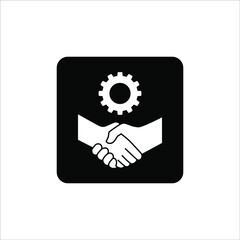 Handshake icon - Two hands together. Heart symbol vector illustration. editable icon