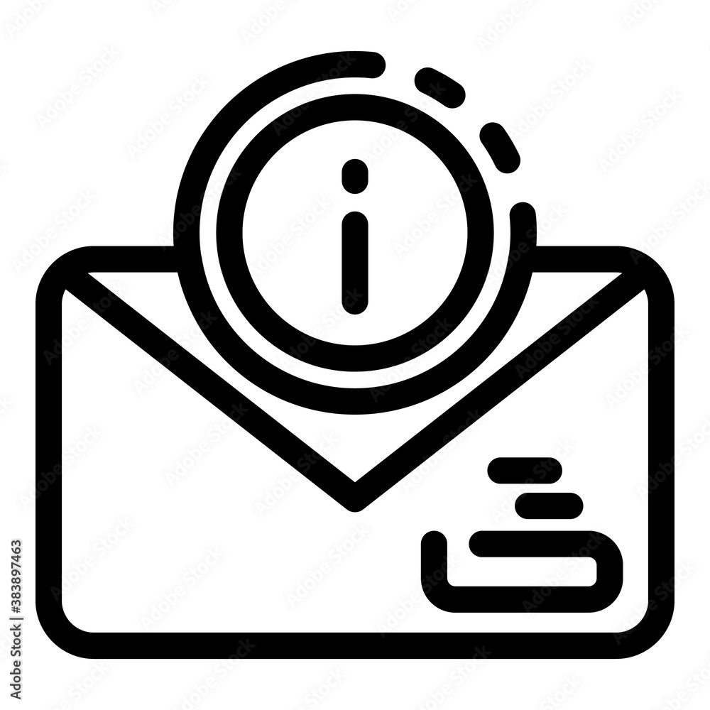 Poster important envelope icon. outline important envelope vector icon for web design isolated on white bac