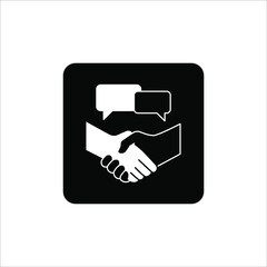 Handshake icon - Two hands together. Heart symbol vector illustration. editable icon