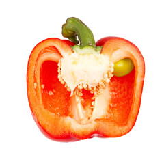 Red Bell pepper isolated on white background